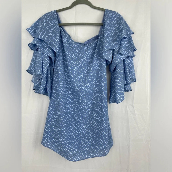 Olivaceous Flutter Sleeve Mini Dress Polka Dot Women M - Picture 1 of 8